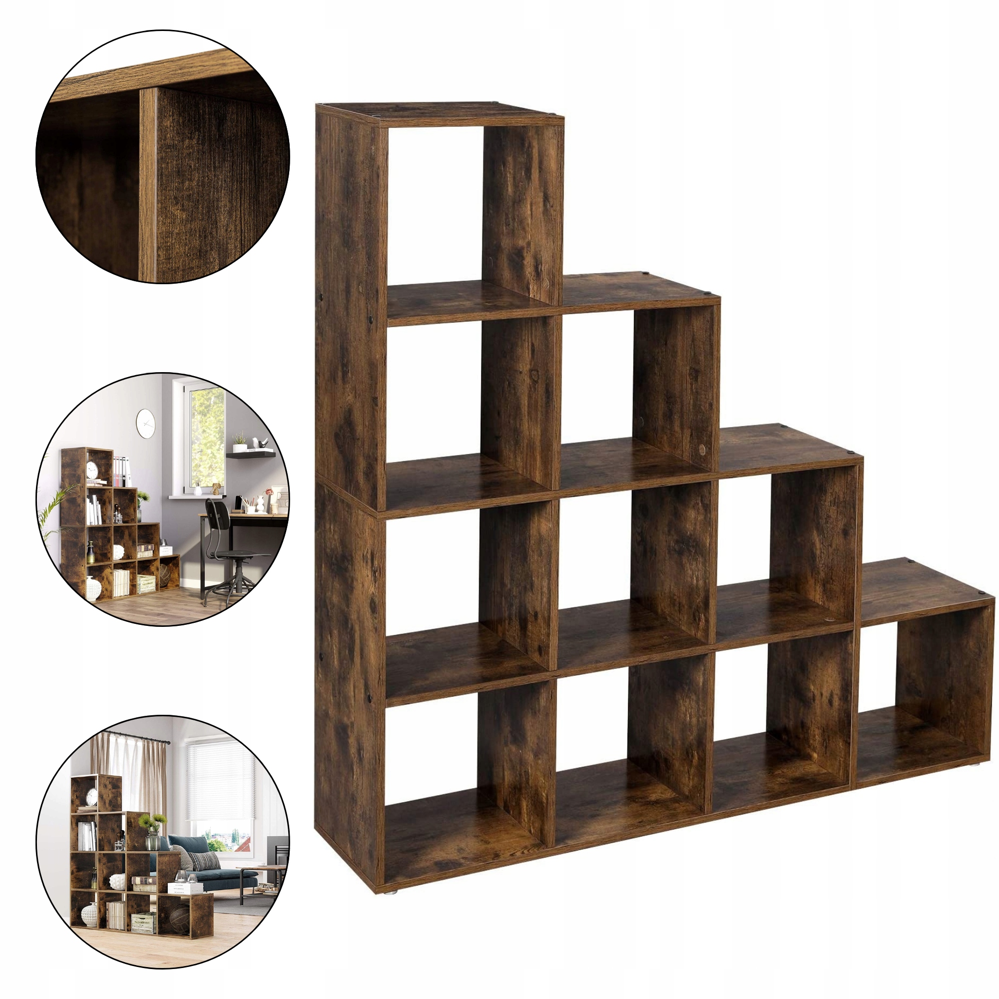 Regál Rebrík na knihy s veľkým priestorom Loft 129,5x29x129,5 cm