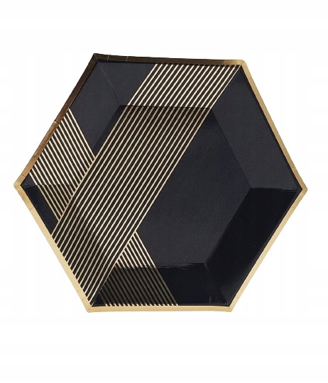 ZESTAW CZARNY GLAMOUR TALERZYKI KUBECZKI ZASTAWA JEDNORAZOWA Stan opakowania oryginalne