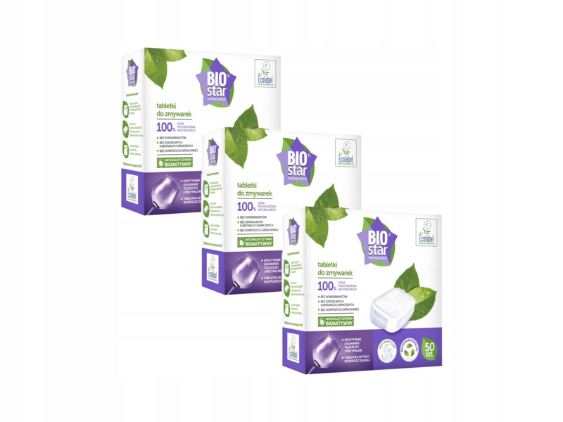 Tabletki do zmywarek Biostar Cleaning Products Bioaktywne 3 x 50 szt.