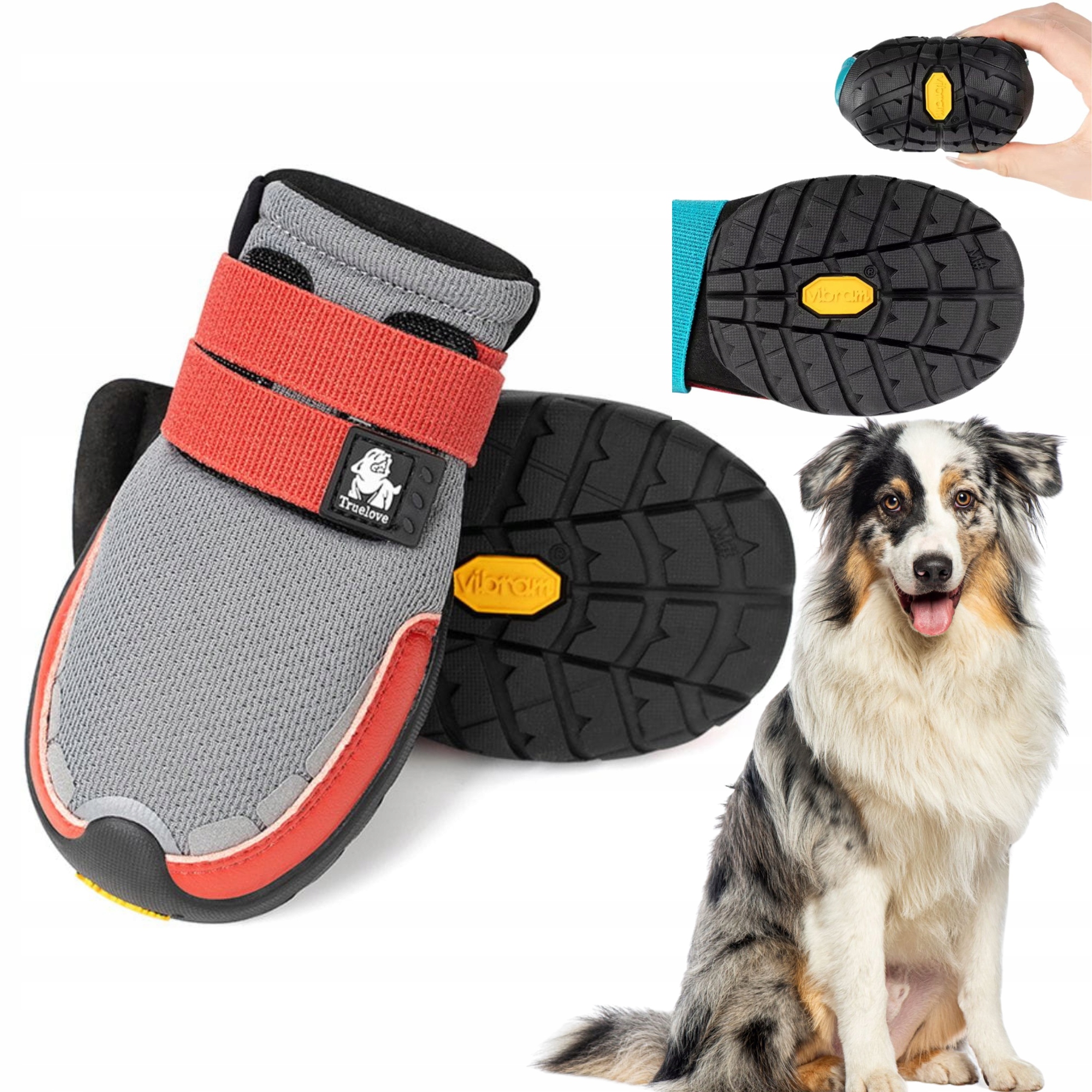 Boty Pro Psa Truelove On Track S Podrážkou Vibram, Velikost L (2 ks) 7,0 cm Šedé