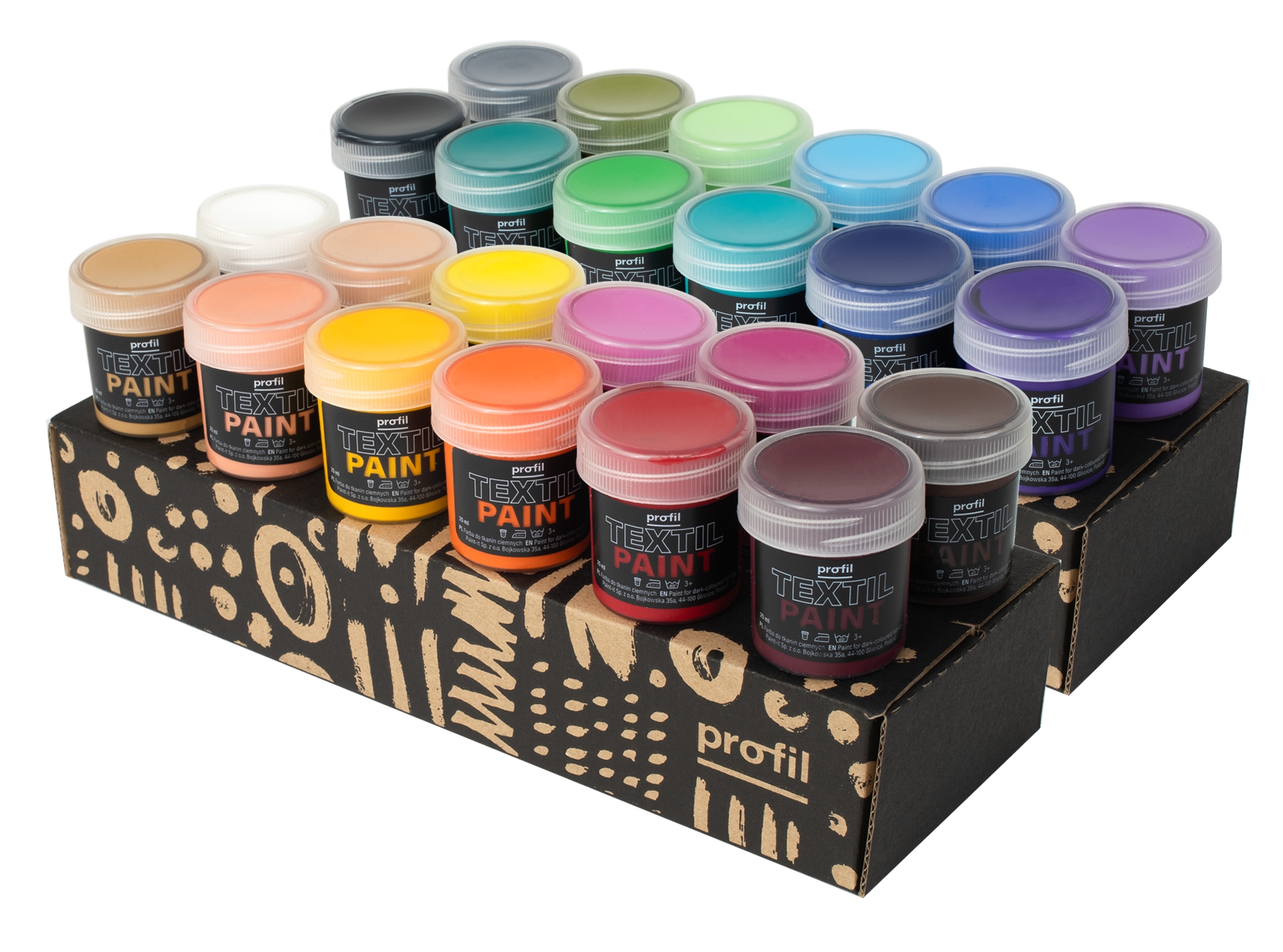 

Zestaw farb 24x25 ml do tkanin ciemnych