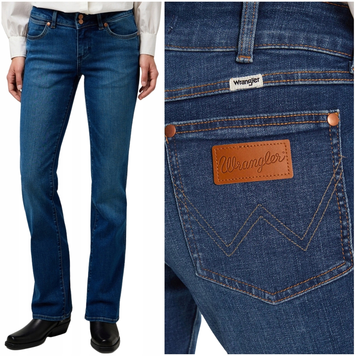 Wrangler Low Rise Bold Boot rozšiřitelné dámské džínové kalhoty W25 L32