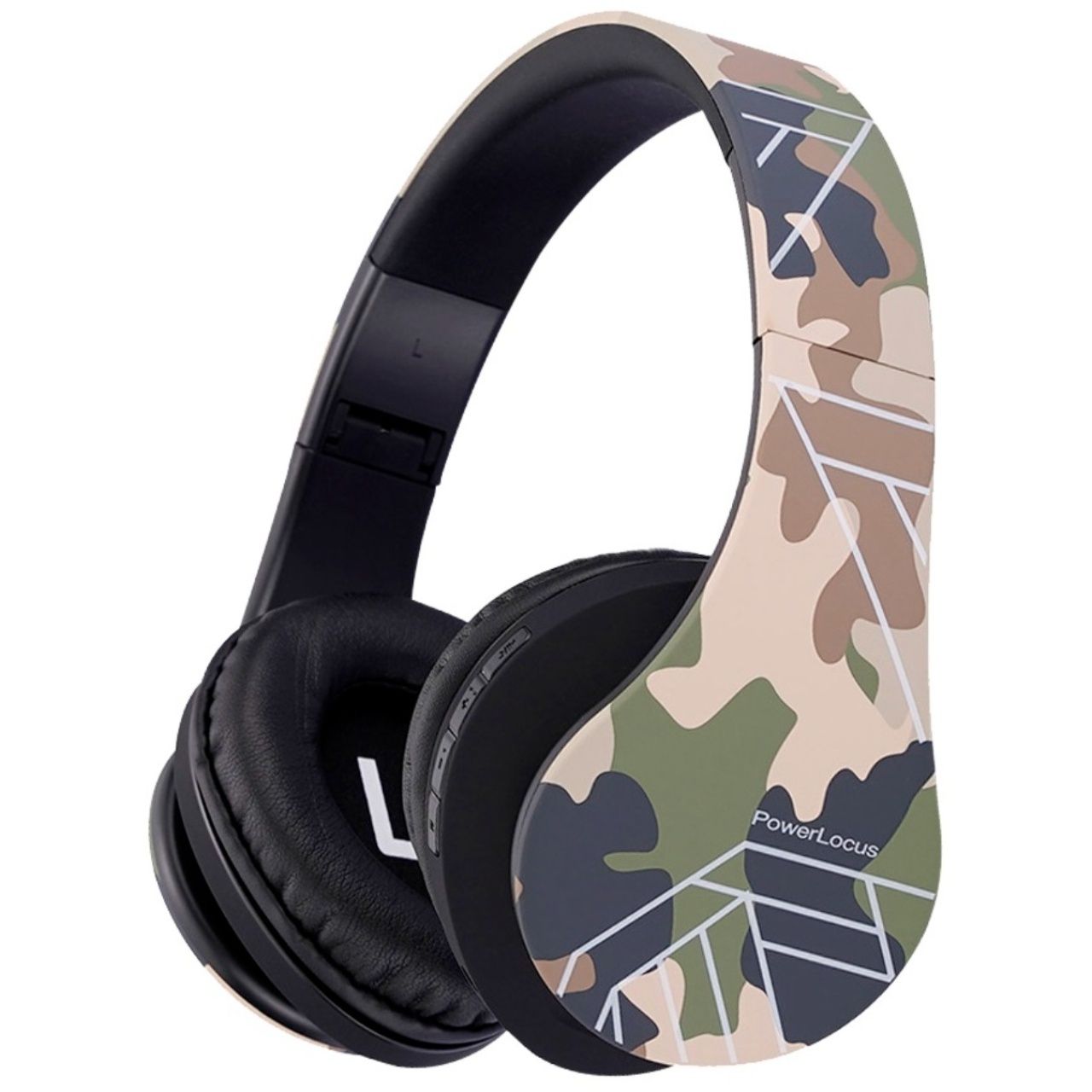 Sluchátka pro děti PowerLocus Kids camouflage bezdrátová Bluetooth