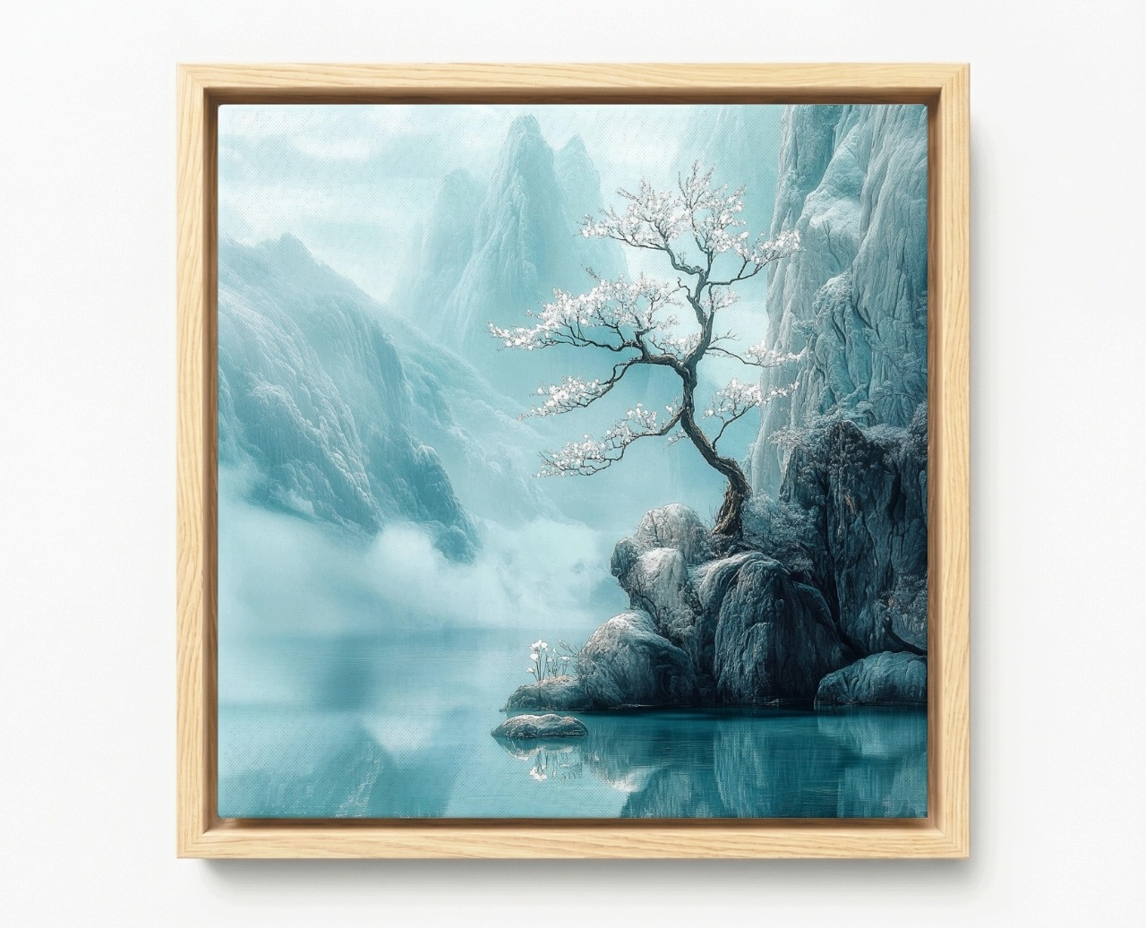 Obraz Rama American Box Orientálna Višňa Hory Turkus Japonsko Zen 60x60
