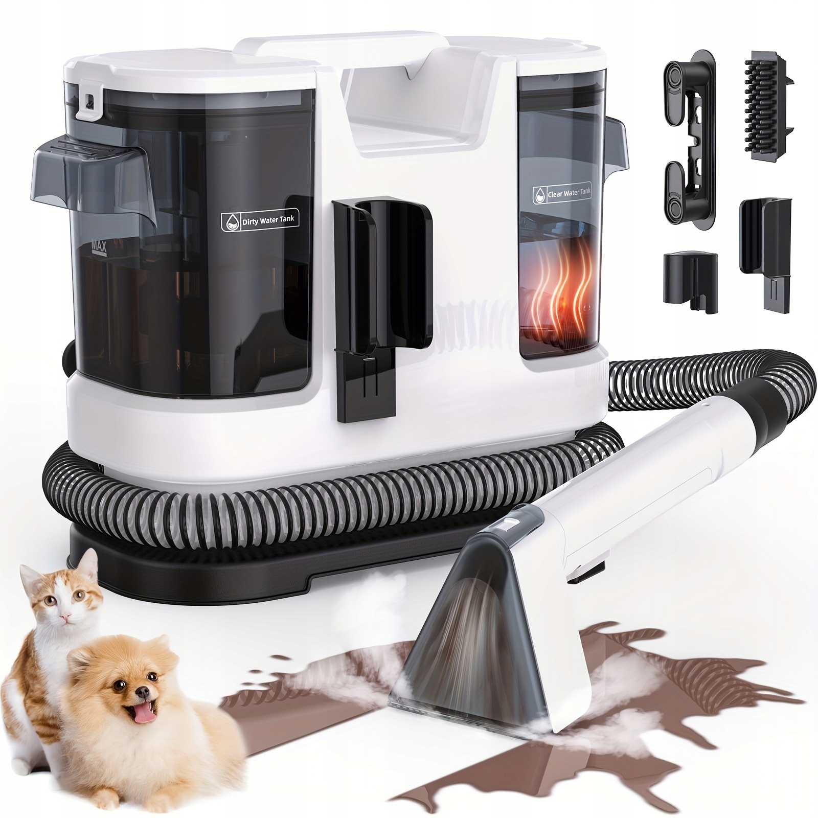 Vysavač 450 W, kartáč na odstraňování nečistot 12000 Pa, dvě nádoby