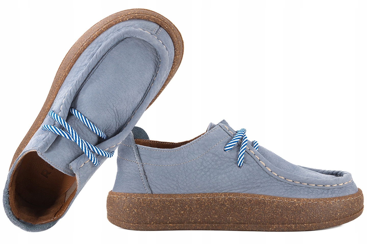 Ravini 241094 Dámské Kožené Polobotky Nubuk modré 37