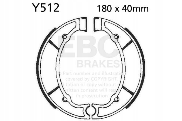 Brzdové čeľuste Ebc Y512 (1 sada)
