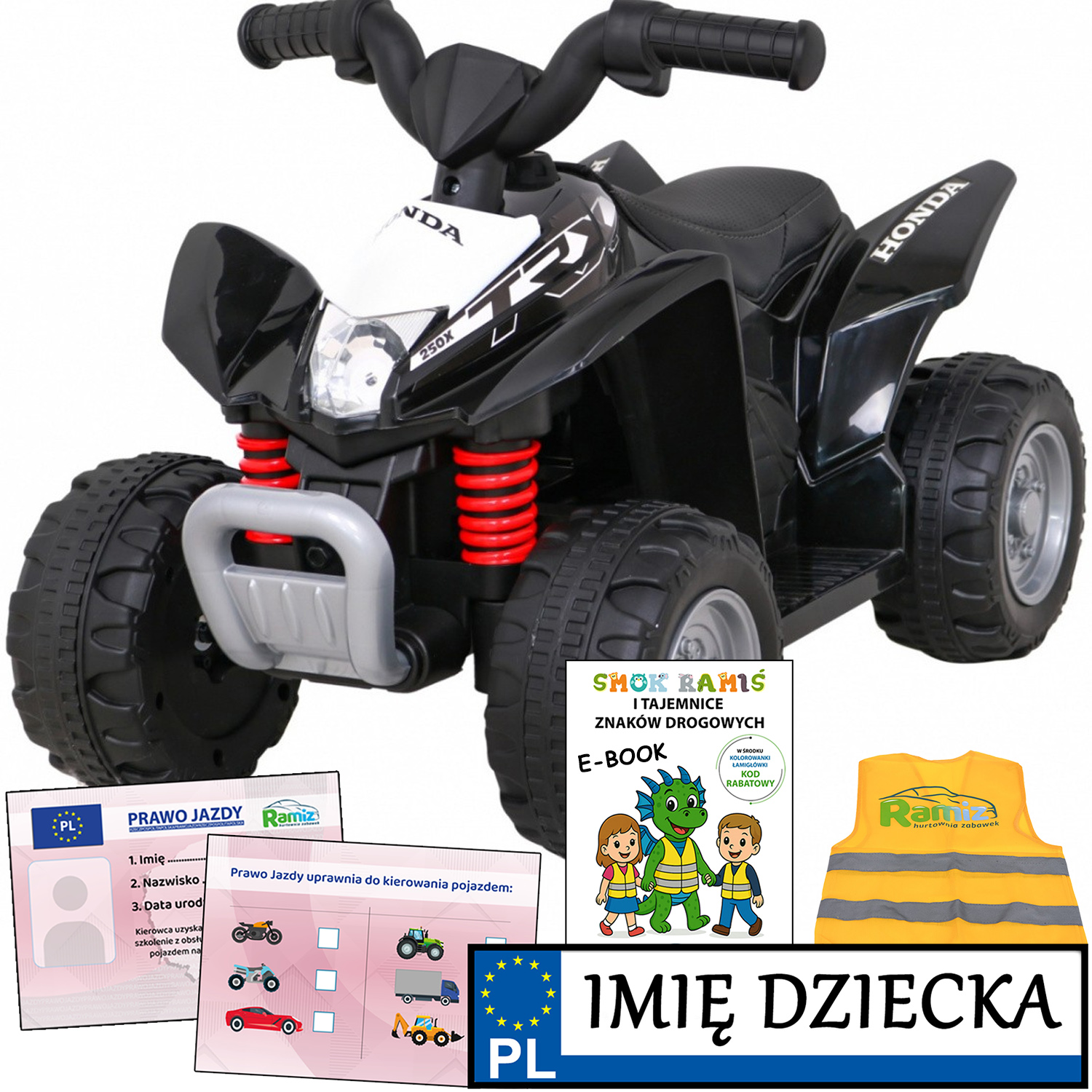 pierwszy Mini Quad Honda 250x Trx z ekoskórą Pojazd Elektryczny Dla Dzieci
