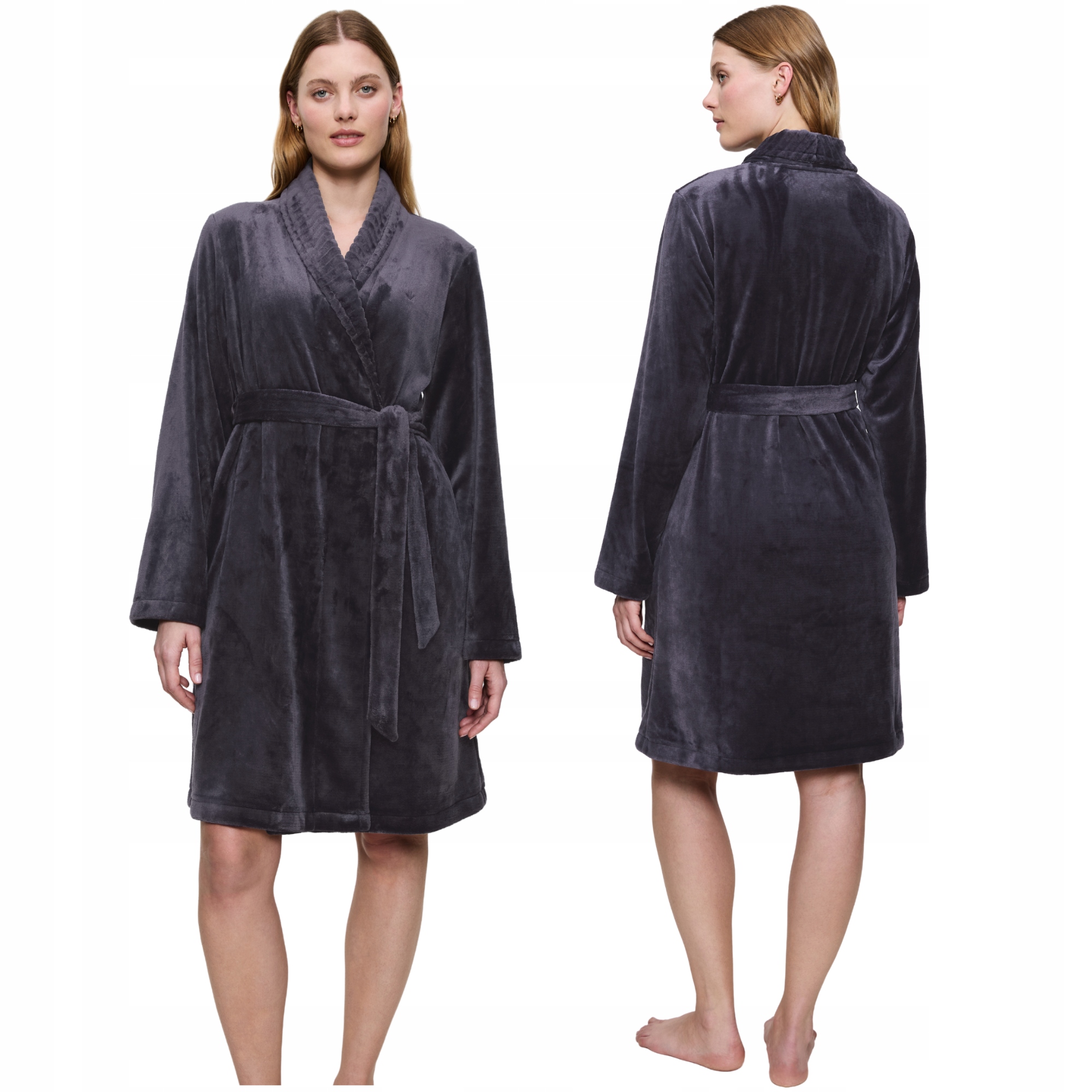 Měkký nadýchaný grafitový župan Triumph Robes Fleece Robe 01 44/46