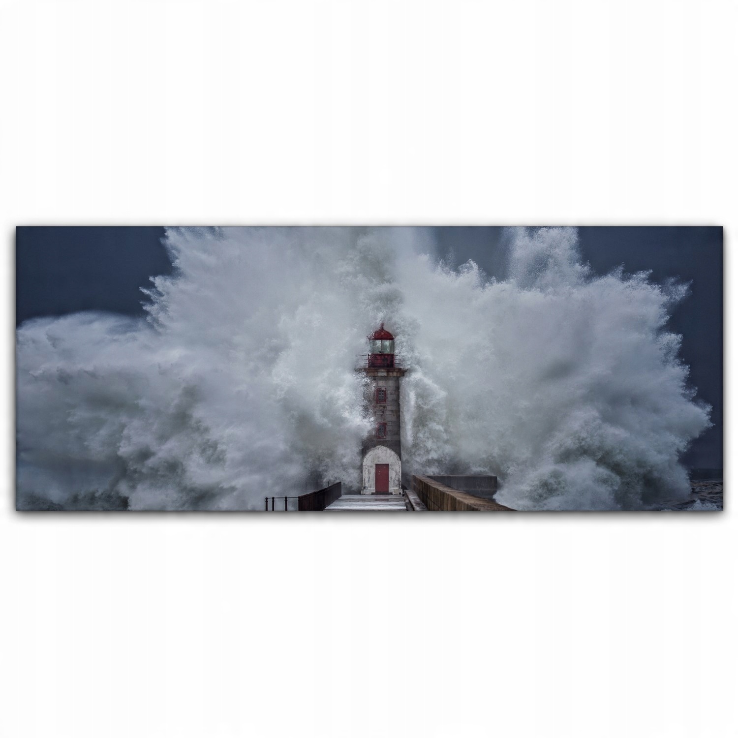 

Obraz płótno canvas 125x50 Latarnia Morska Burza