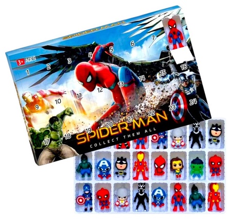 Адвент-календарь Spider-Man, 24 фигурки-брелока — фото 3
