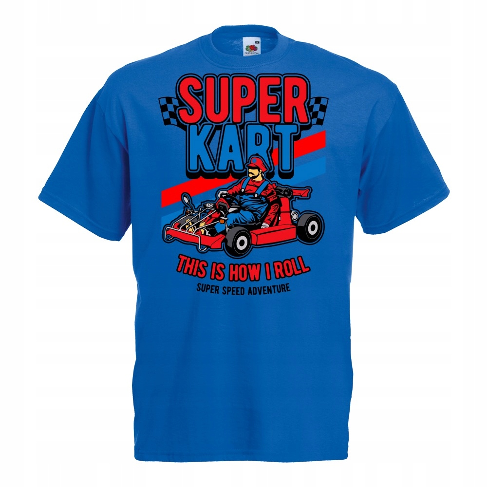 

Koszulka gokart kart how i roll M niebieska