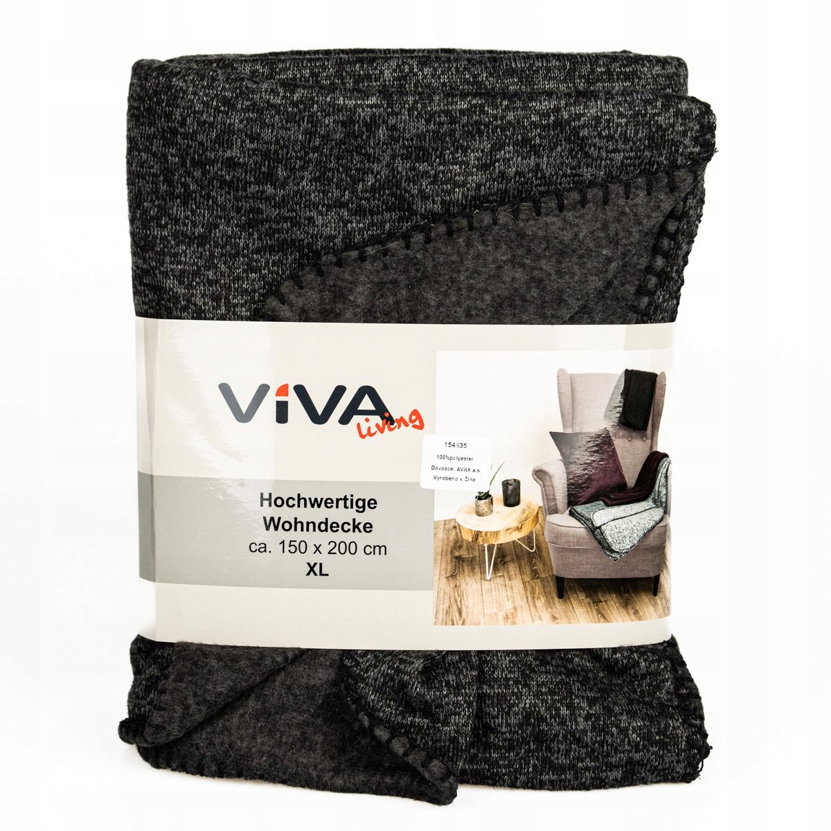 Deka Fleece, tmavě šedý melír, 150x200cm