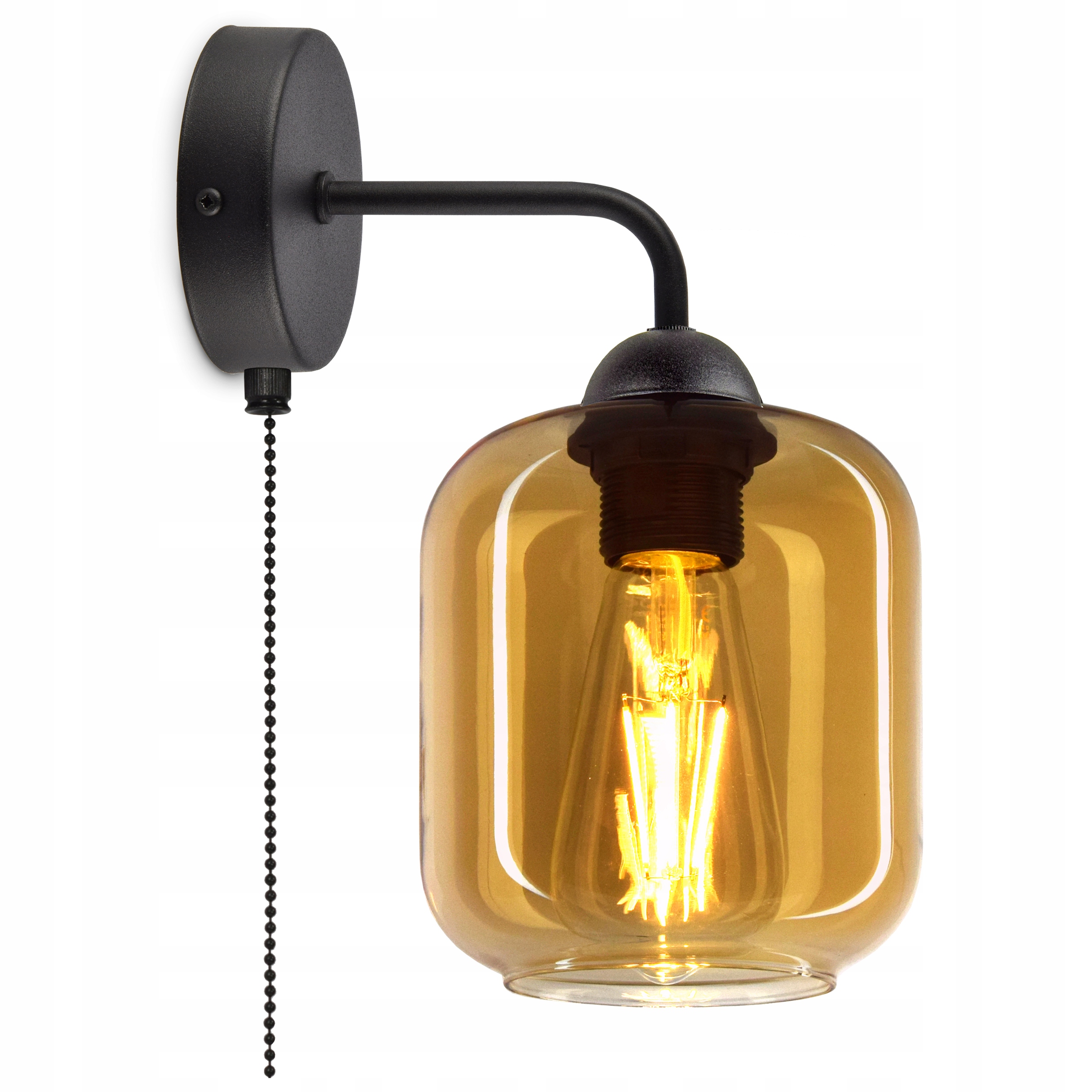 

Lampa Ścienna Kinkiet z Włącznikiem Klosz Miód Led