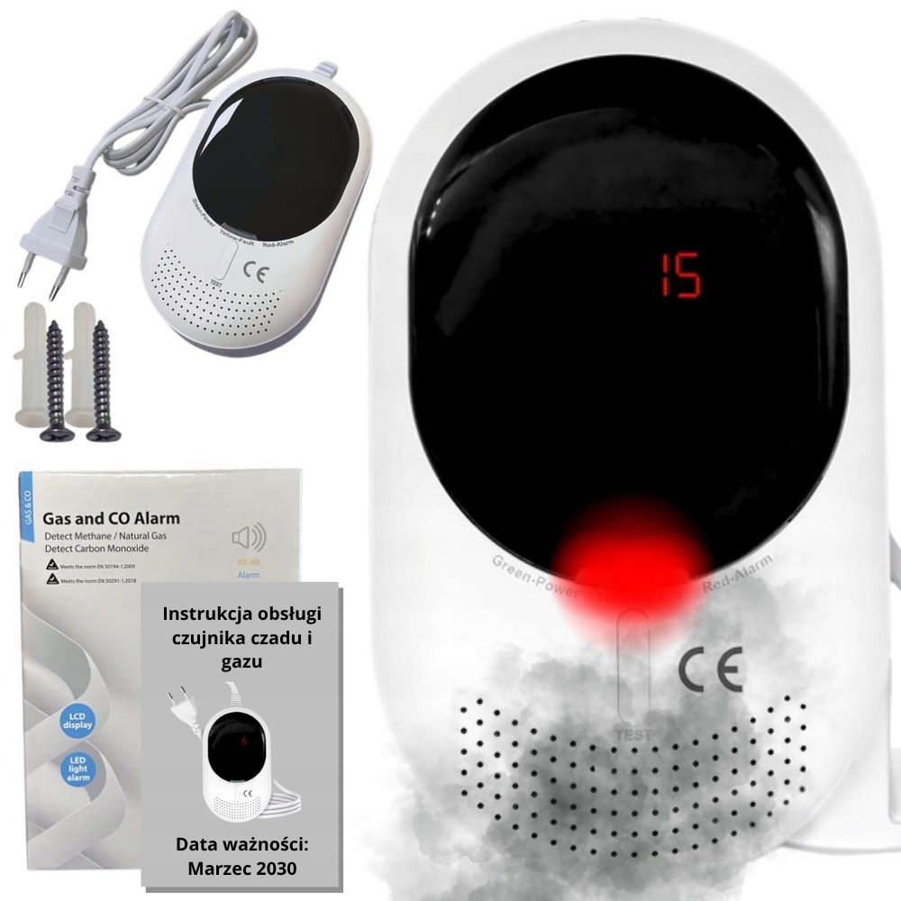 Detektor Oxidu Uhelnatého zemního plynu Detektor oxidu uhelnatého Certifikovaný 85 dB LCD