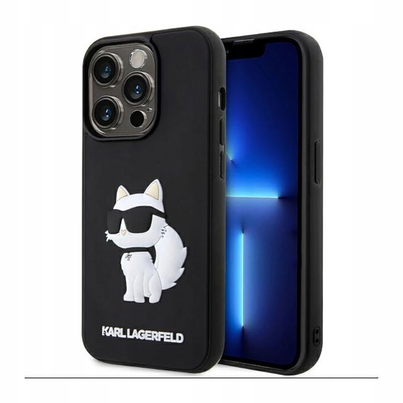 Karl Lagerfeld 3D Rubber Nft Choupette Pouzdro pro iPhone 14 Pro (Černý)