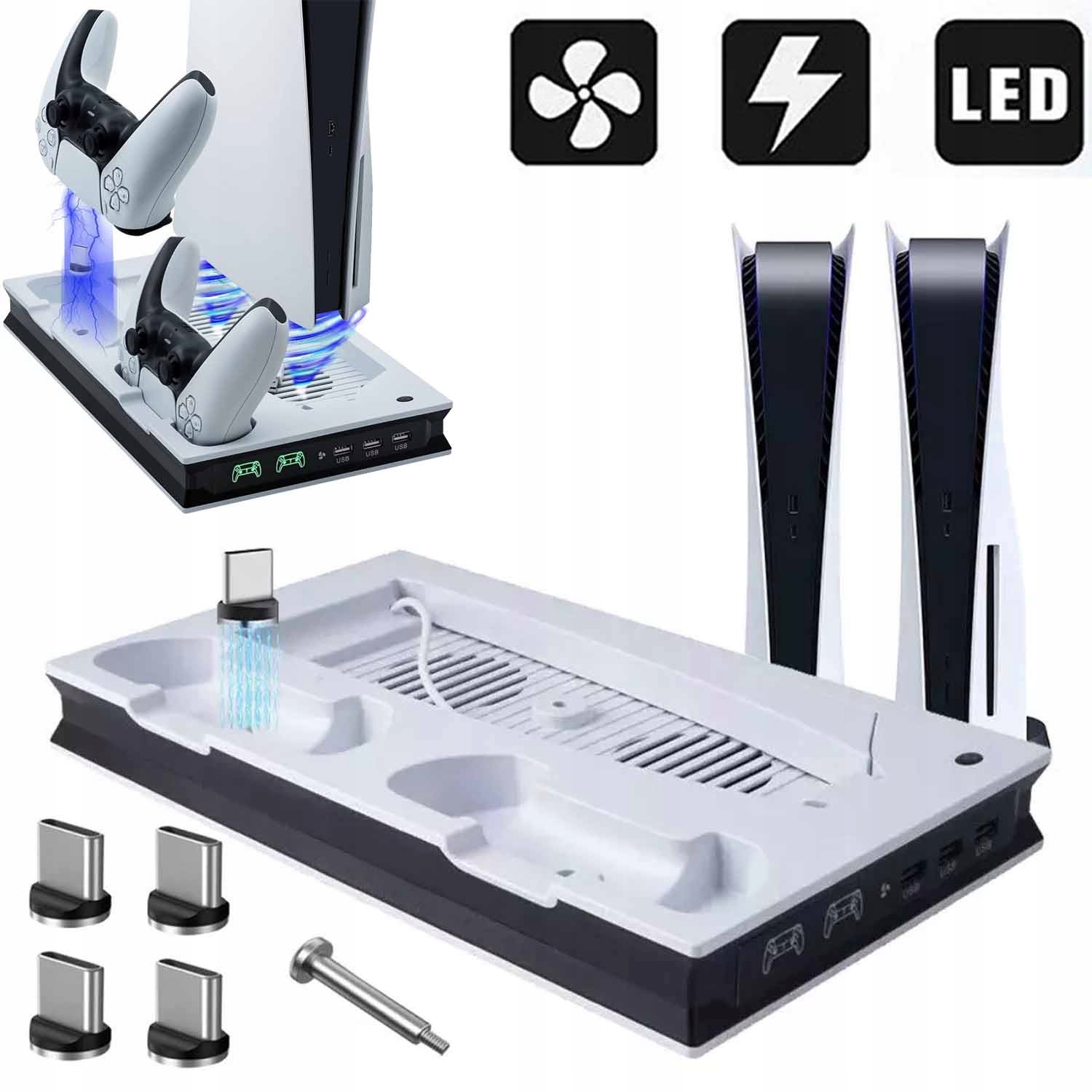 Stacja Ładująca Do PS5/PS5 Digital Edition Podstawka Chłodząca 2w1