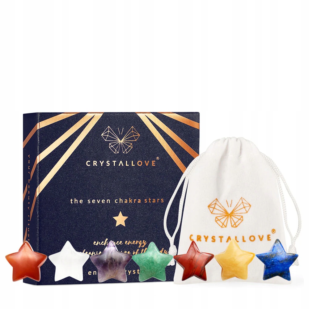 Crystallove Přírodní energetické kameny 7 čaker hvězdičky