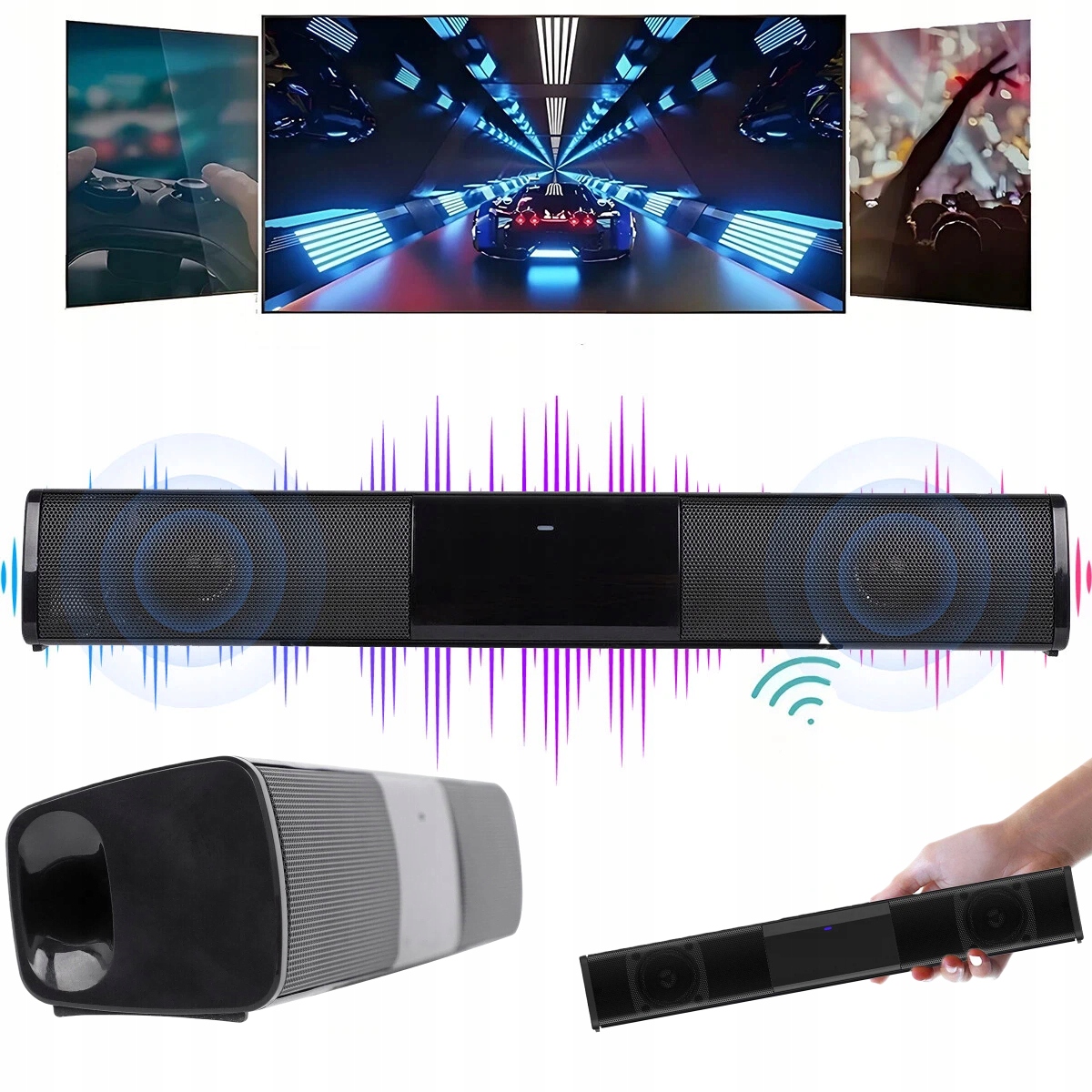 Bluetooth Reproduktor 5.0 Fm Soundbar Pro Notebook Fm Usb Černý