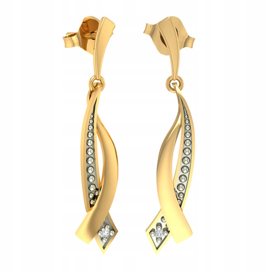 Visací náušnice ze zlata ryzosti 585 na puzetě