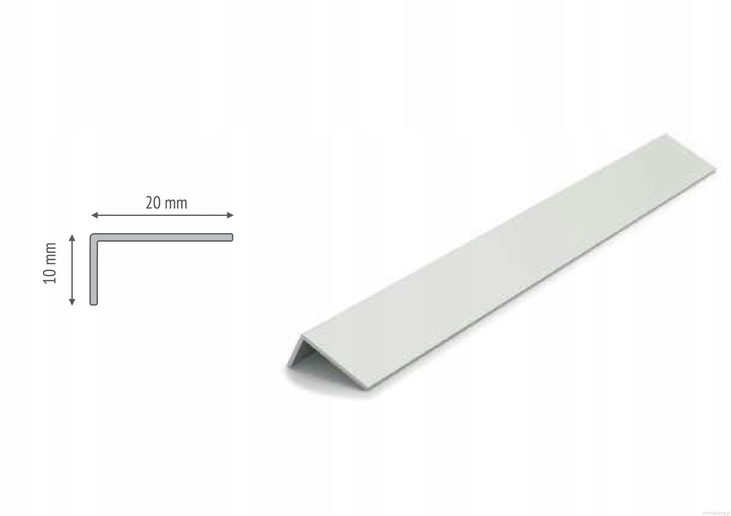 KĄTOWNIK ALU, LAKIEROWANY ANTRACYT 10X20x1,2/2,5M Typ listwa (cokół, narożnik)
