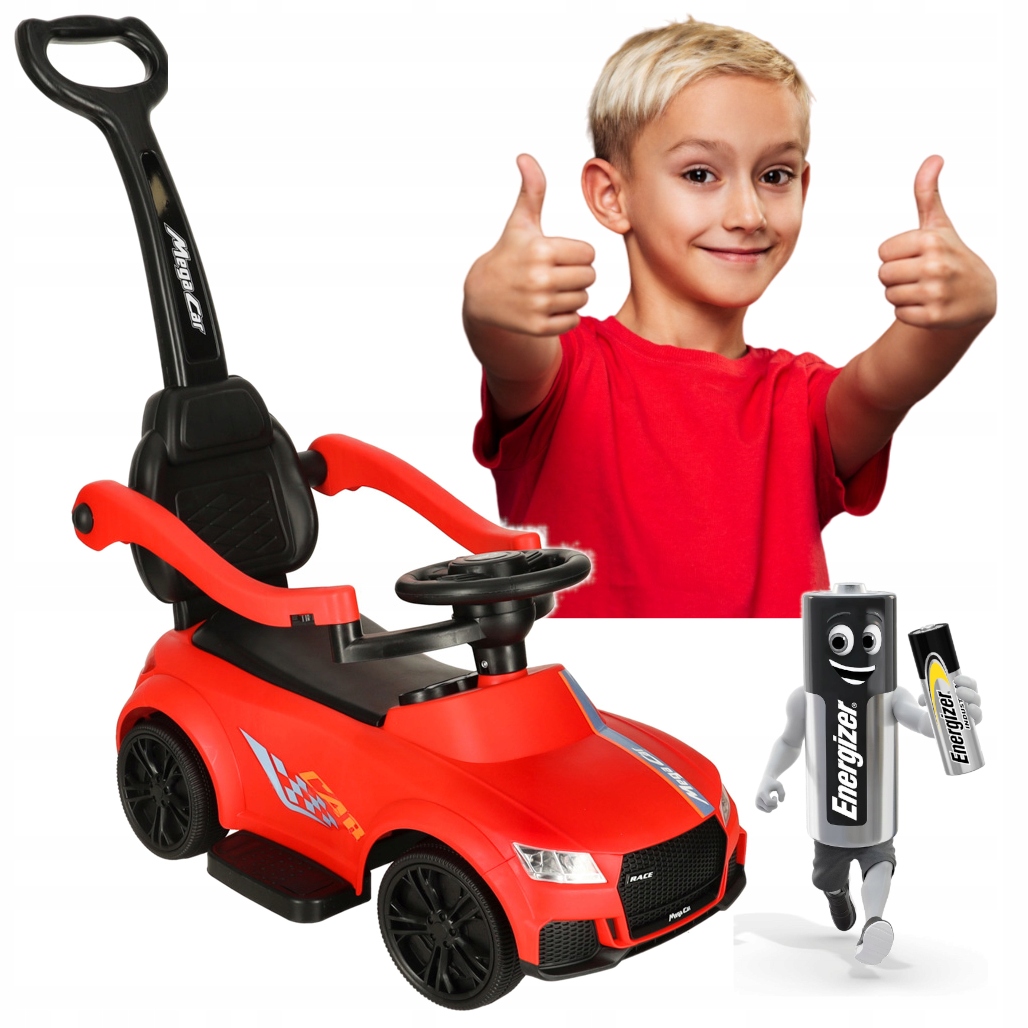 Pchacz Jeździk Autko Samochód Samochodzik Auto z Bateriami Energizer