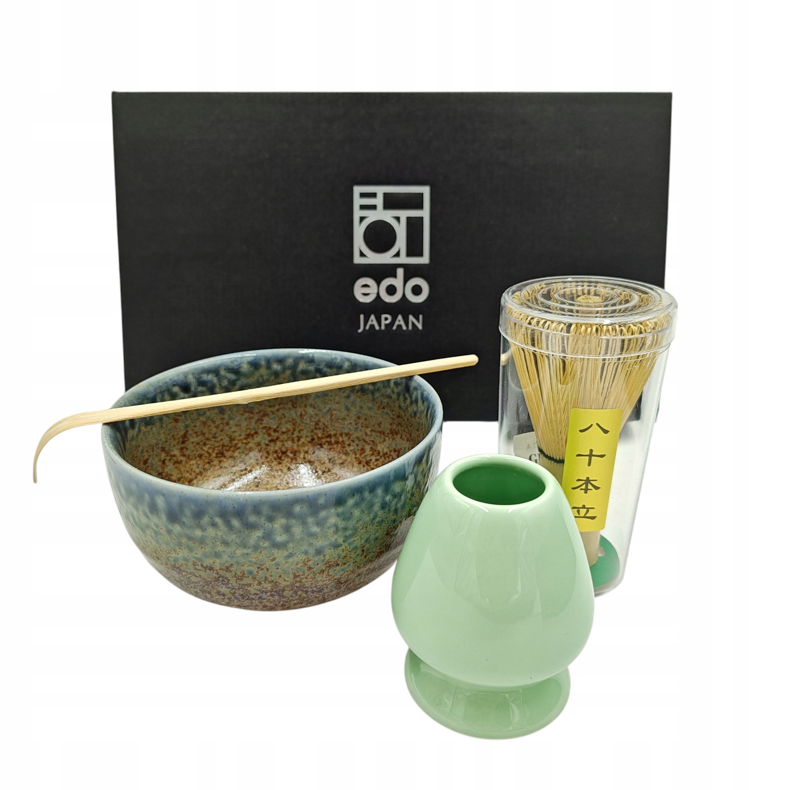 Zestaw Do Przygotowywania Herbaty Matcha Ceramika Bambus Edo Japan