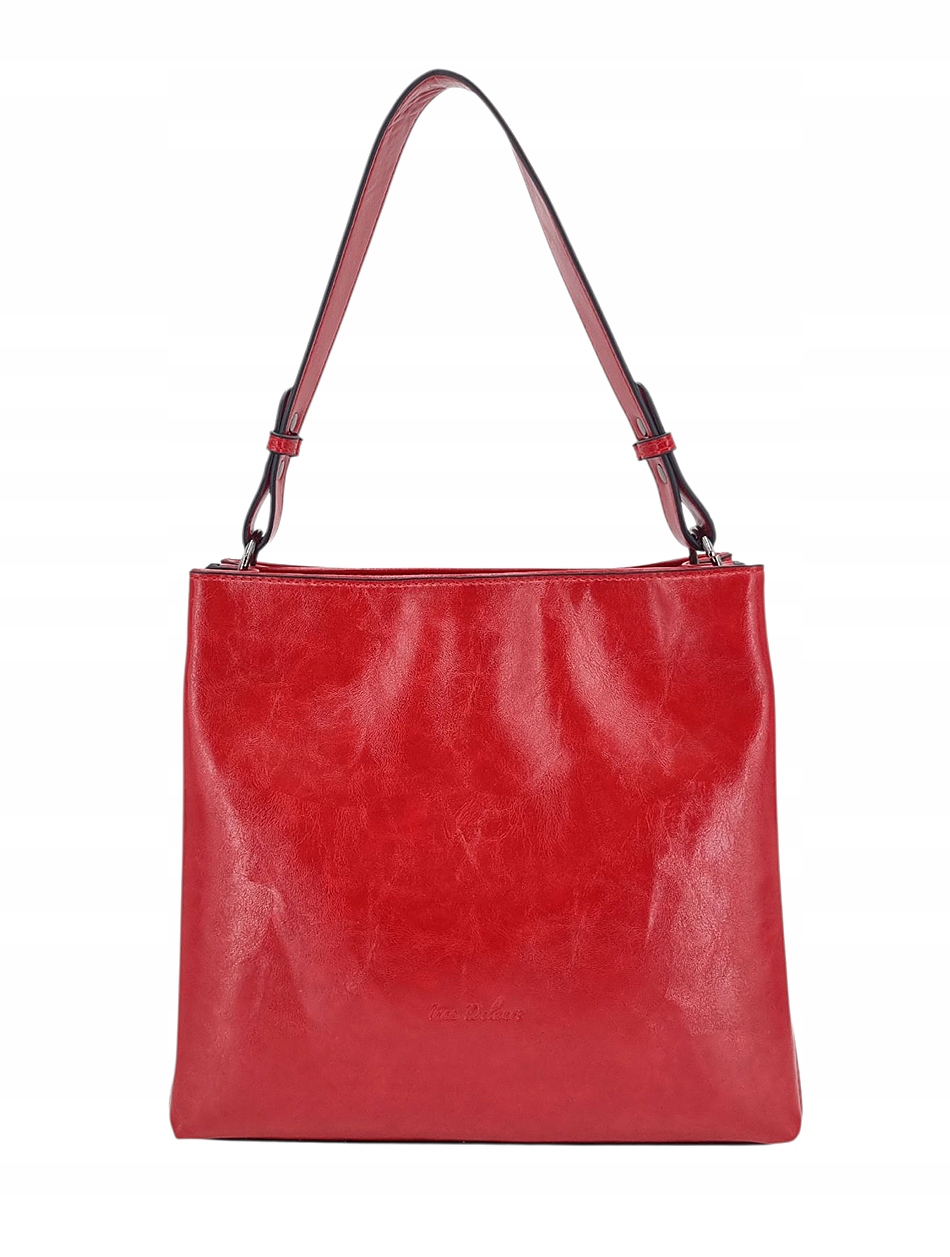 Červená dámská kabelka přes rameno 2 komory Ines Delaure