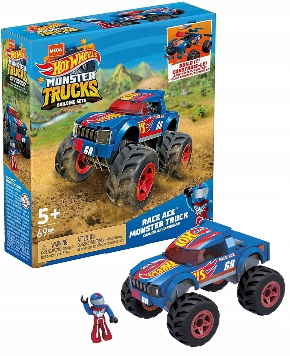 

Hot Wheels Klocki Monster Trucks Race Ace HDJ93