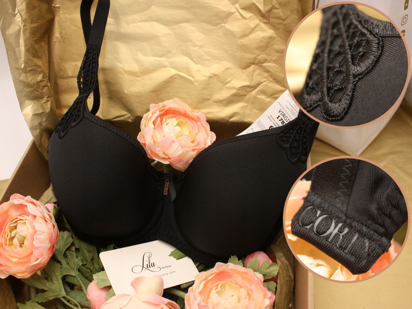 Měkká podprsenka Corin Virginia 17871 Podprsenka hladká černá 85F