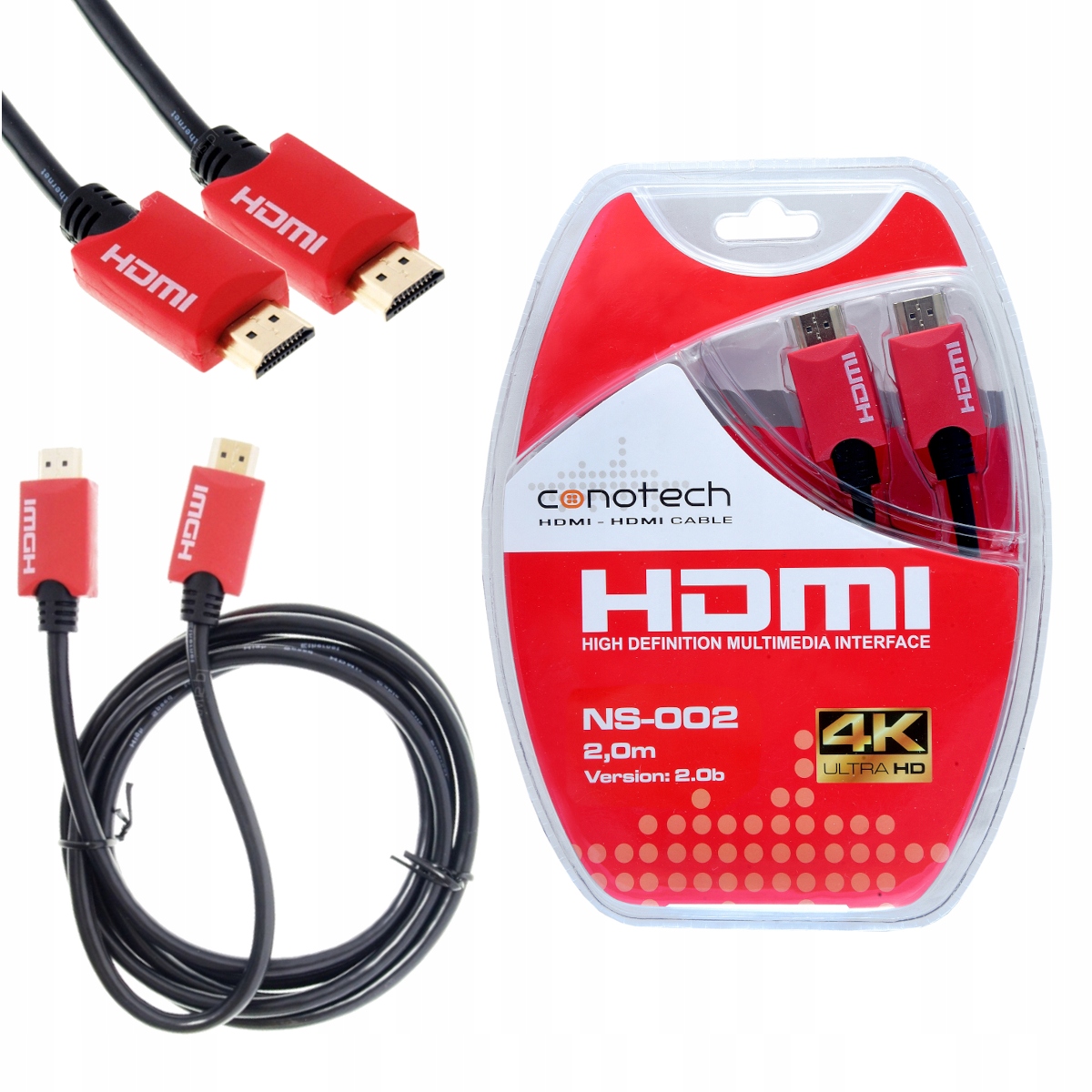 

Kabel Przewód Hdmi-hdmi 2.0 4K 60Hz Arc Hdr Hlg 2m
