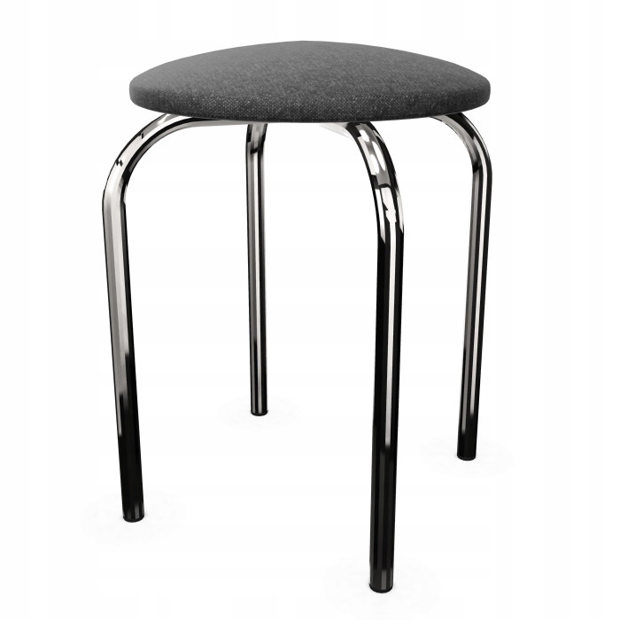 Stołek bez oparcia taboret CHICO chromowany C38 ciemnoszary Nowy Styl