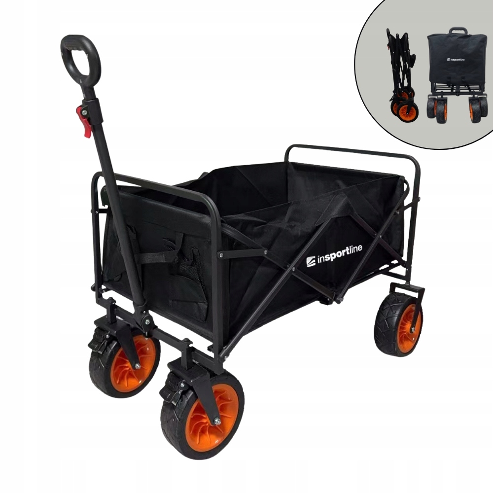 Duży Składany Wózek Turystyczny Plażowy Transportowy 120KG Przyczepka 200L