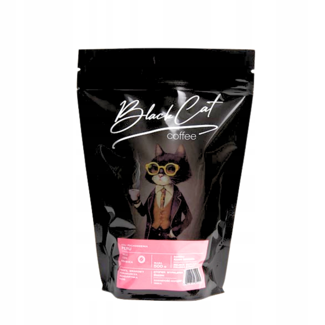 Levně Káva Zrnková Black Cat Peru 100% Arabika 500 g