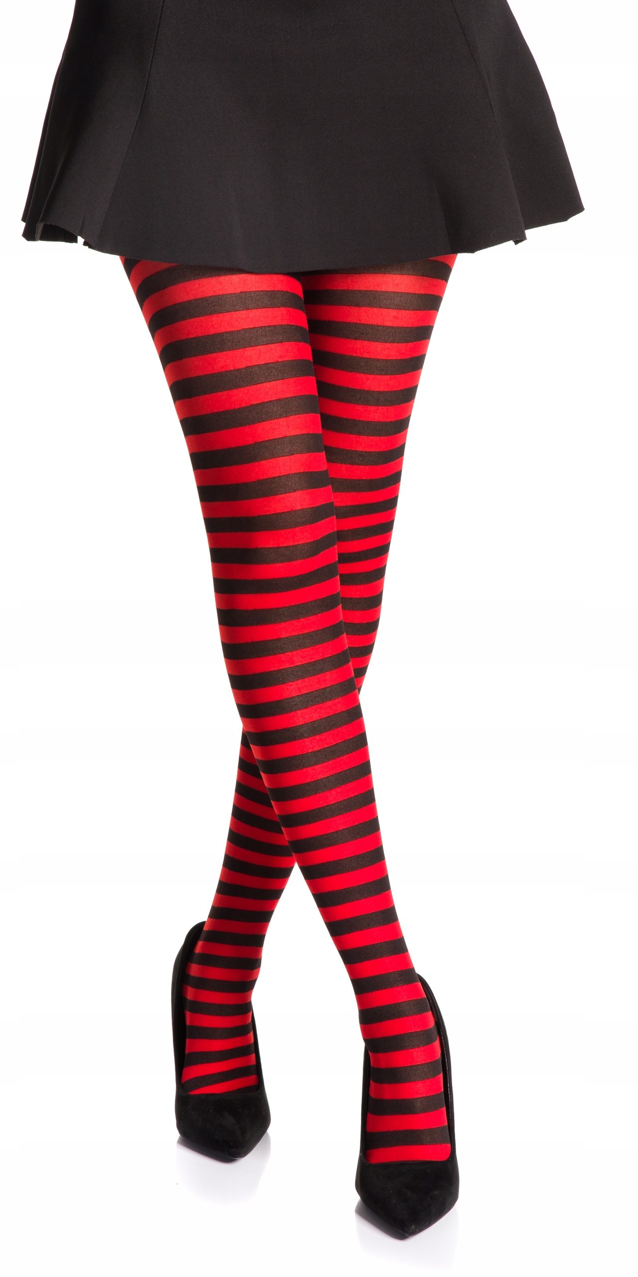 Rajstopy w paski, #3, czerwony Wykończenie matowe