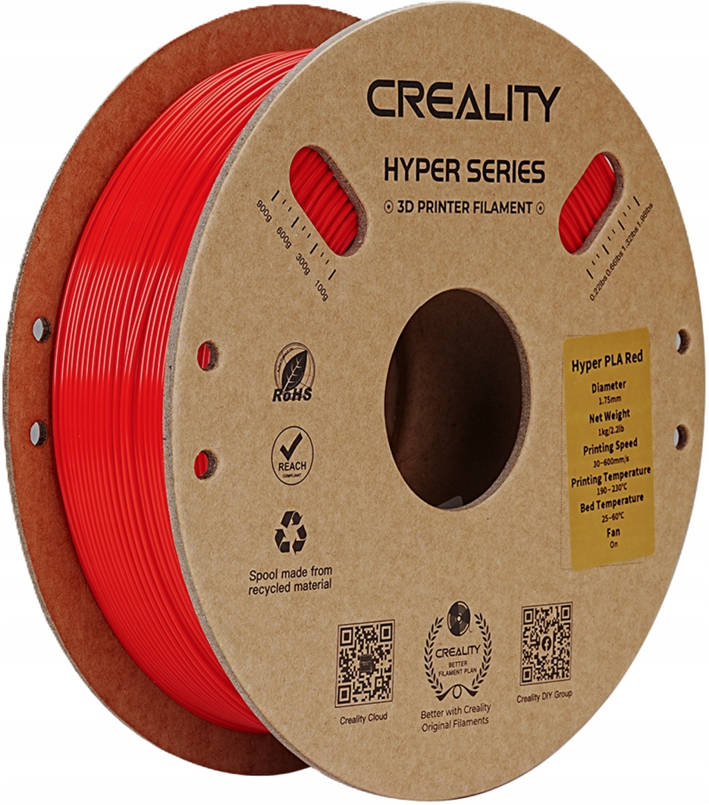 Filament Creality Hyper PLA średnica 1.75 mm, 1 kg czerwony