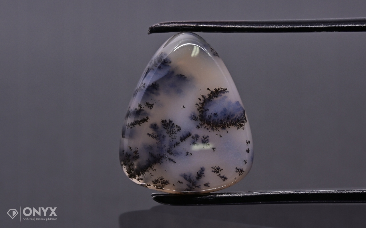 Dendritový achát z Kazachstánu konvexní dlaždice nere