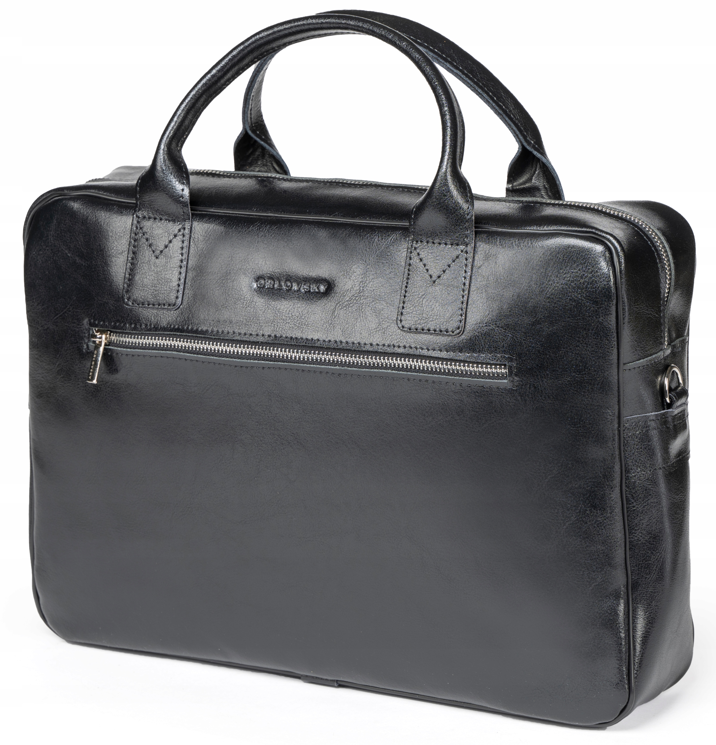 Pánská kožená taška na notebook prostorná na dokumenty Orlovsky T1 černá kůže