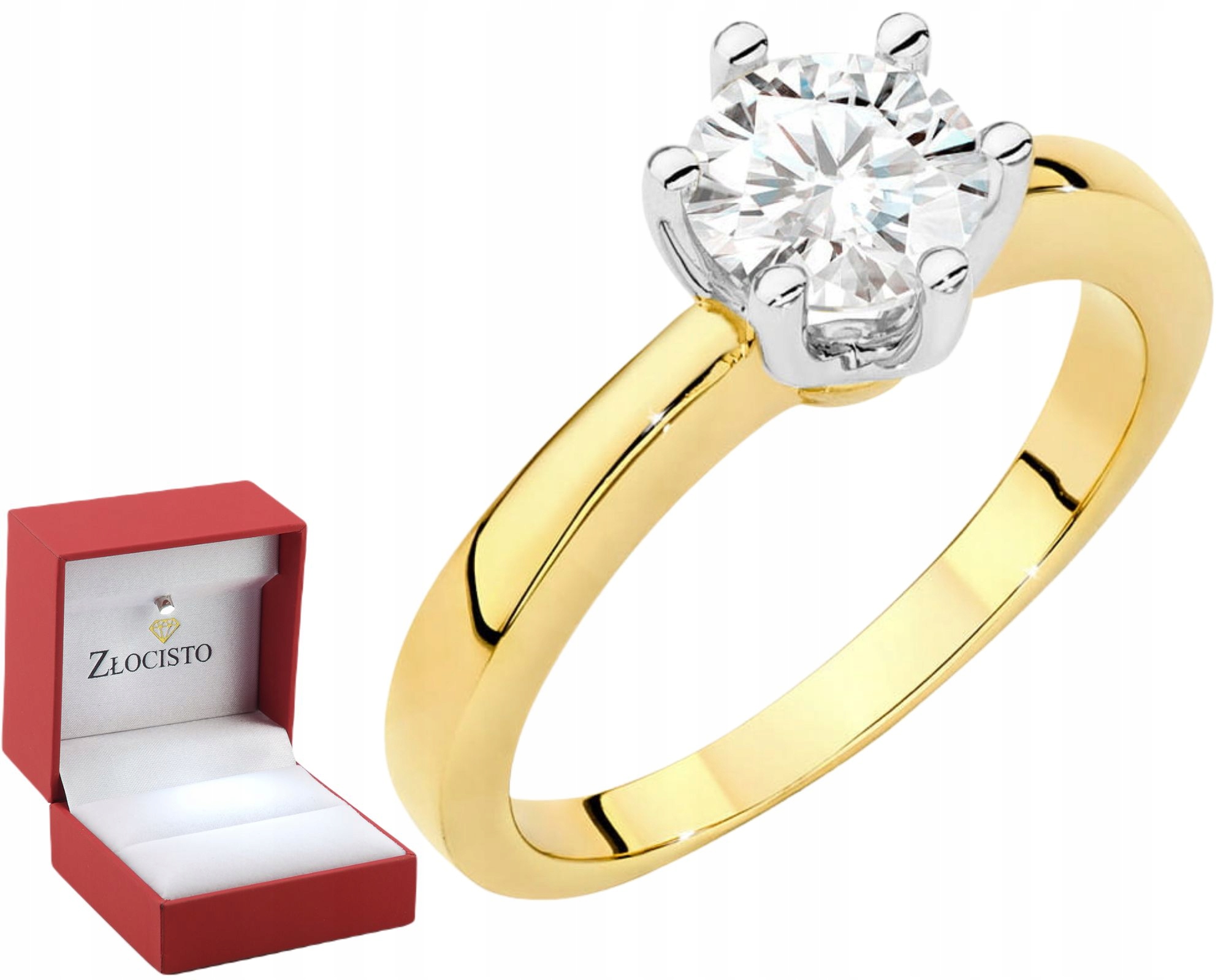 Zlatý Prstýnek Laboratorně Vytvořený Diamant 0,70 Ct Zásnubní 585