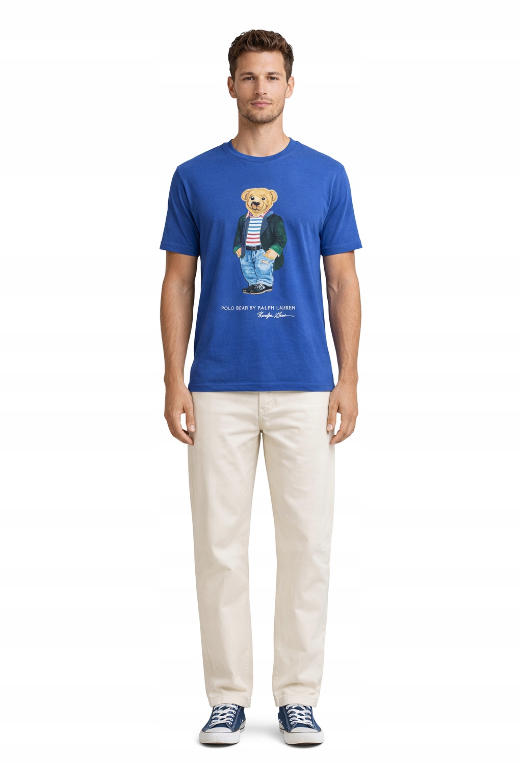 Polo Ralph Lauren Modré Tričko S Potiskem Medvídka M I4C