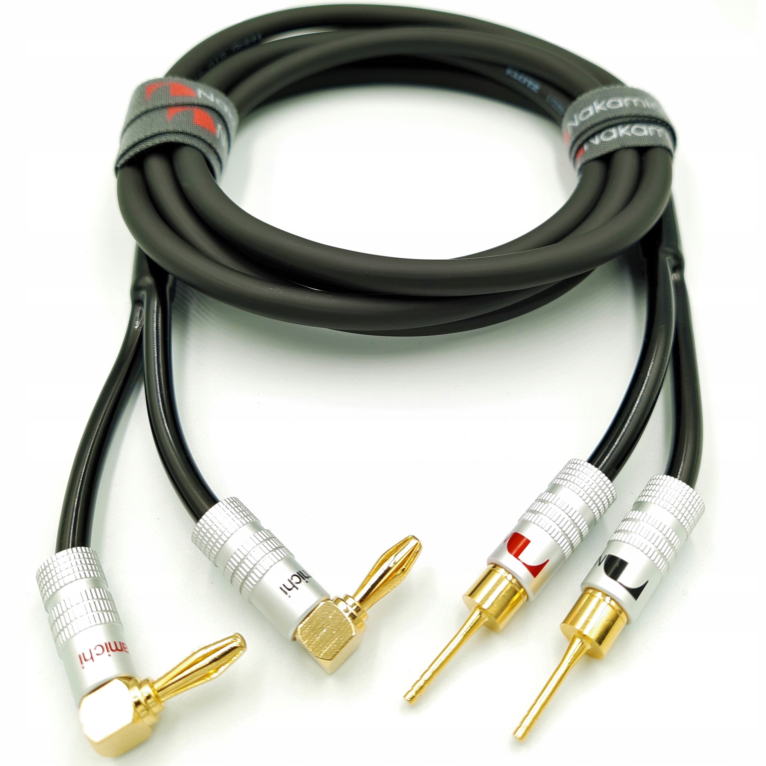 Nakamichi Reproduktorový kabel 2x1,5 mm² banánkové kolíky úhlové 3,5 m