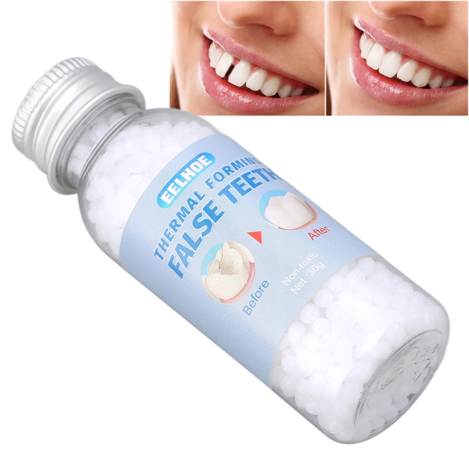 Sztuczne Zęby Sztuczne Uzębienie Zestaw Klej 30g