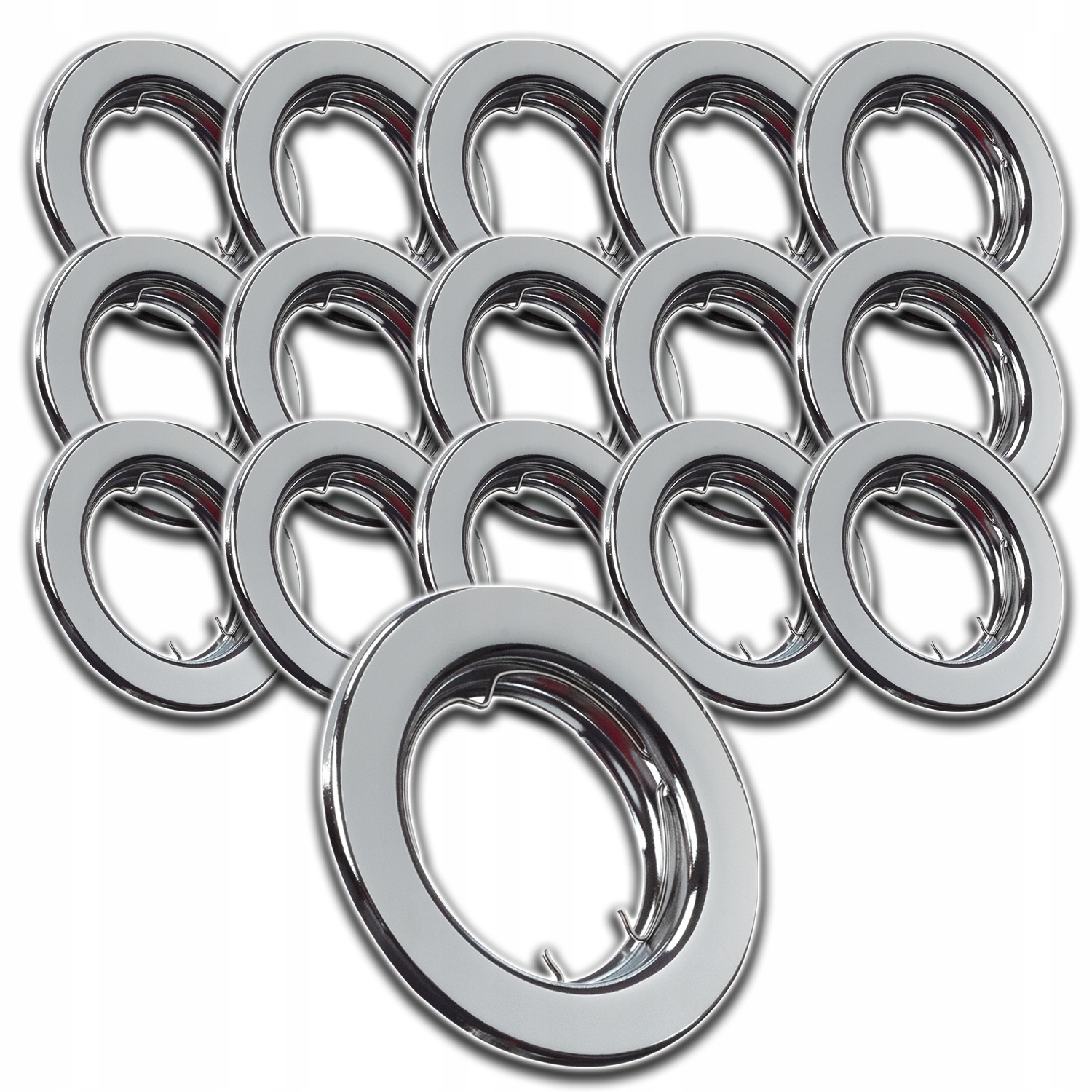 16 x Podomítkové Stropní Očko Hliníkové Chromové Kulaté