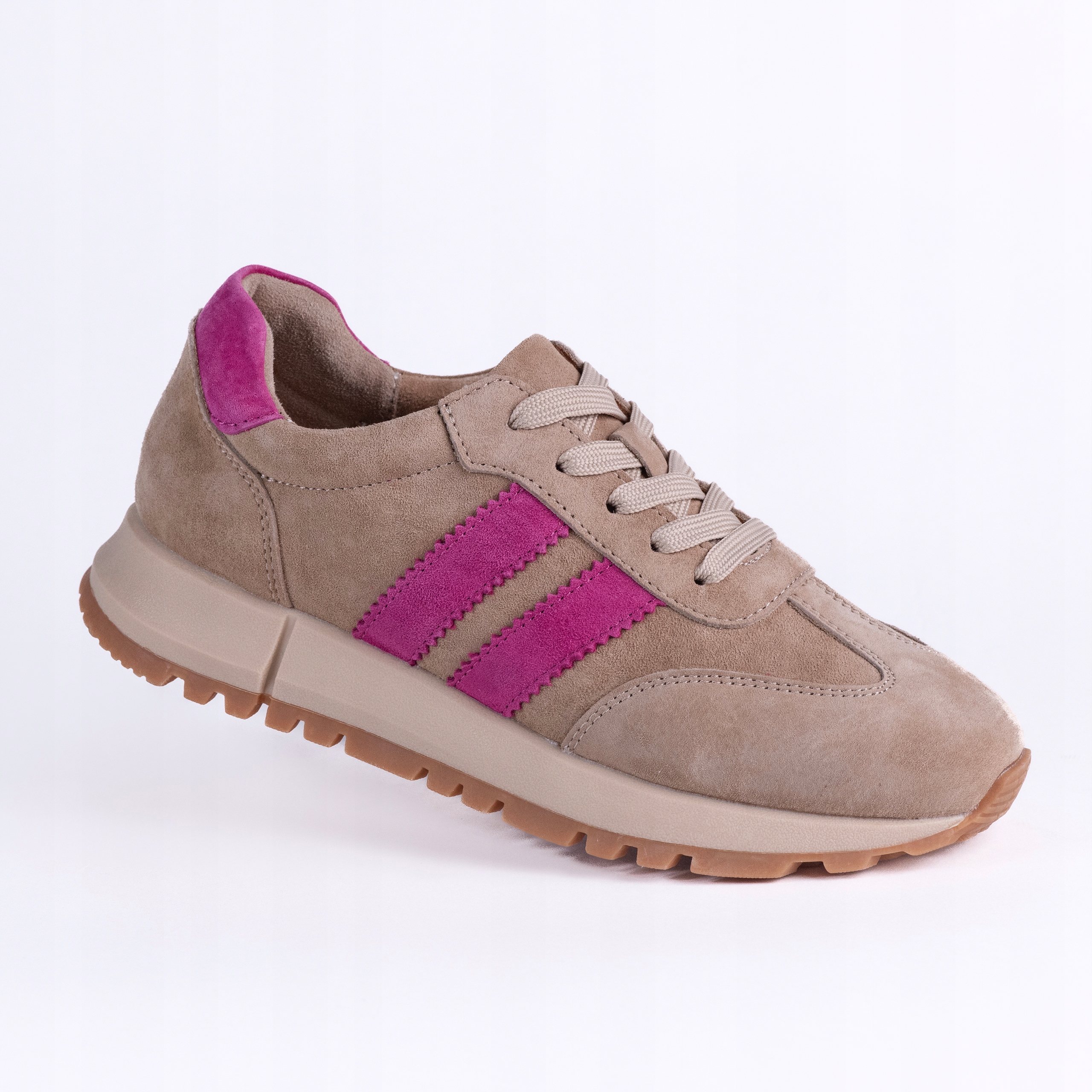 Dámská sportovní obuv Goodin GD-LX1080A kůže semiš lehká béžová fuxia 37