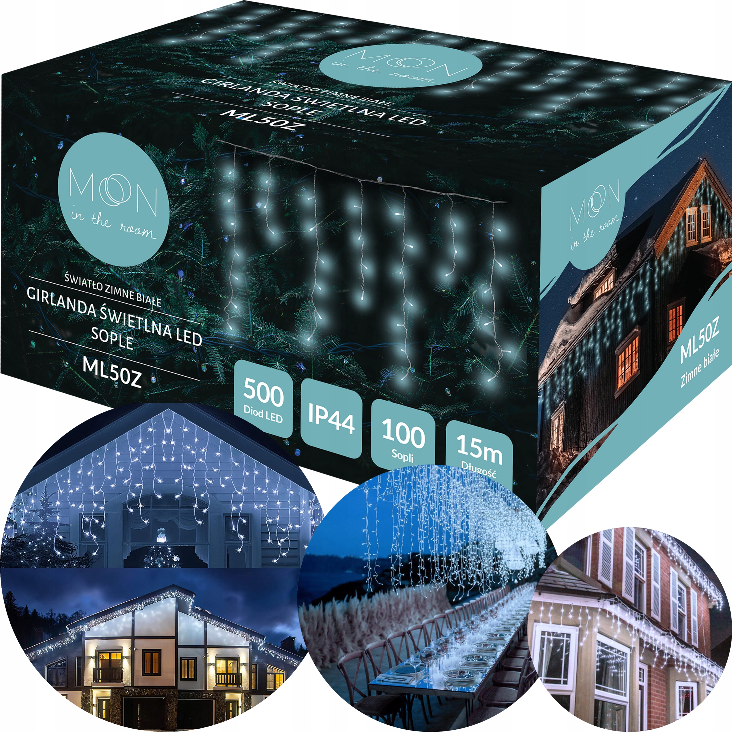 

Sople Flash Led Lampki Zewnętrzne 15 Metrów 500LED