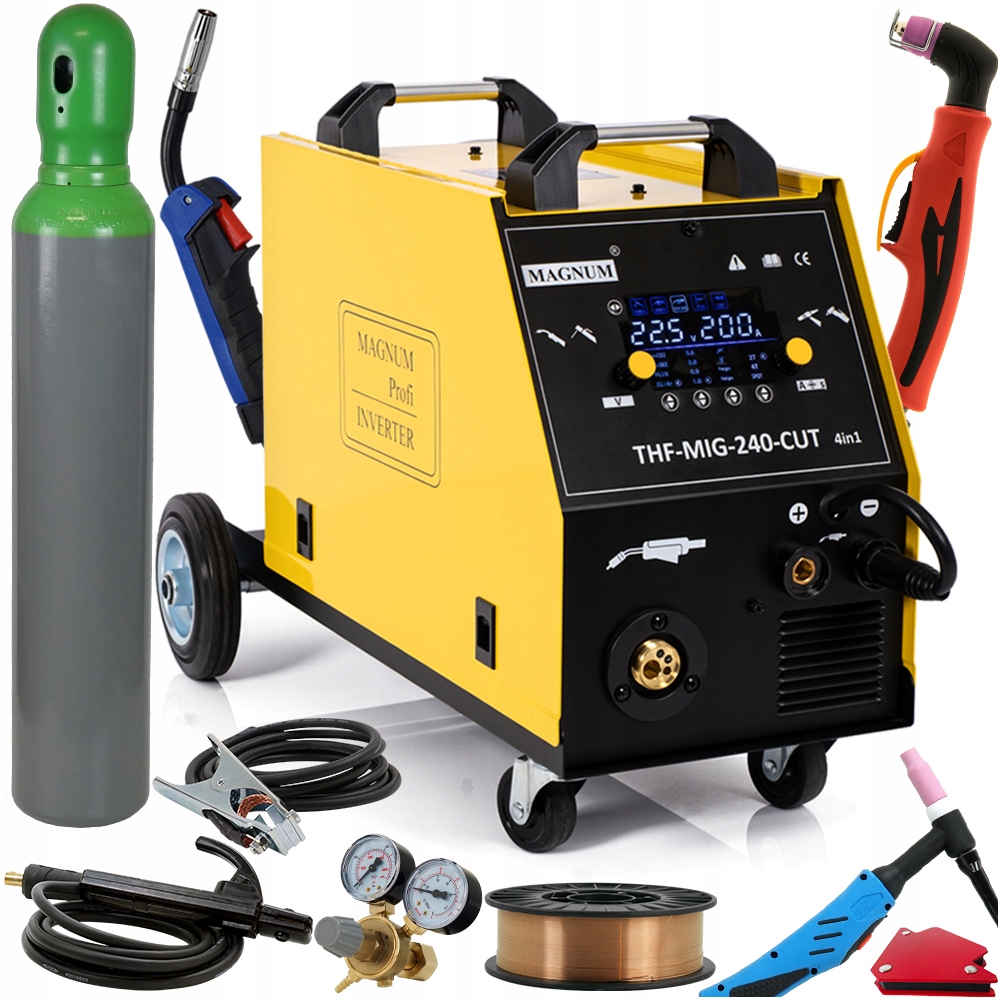 Spawarka migomat Magnum Mig 240 Cut 4W1 Tig Mig Mma Plazma Synergia 200A