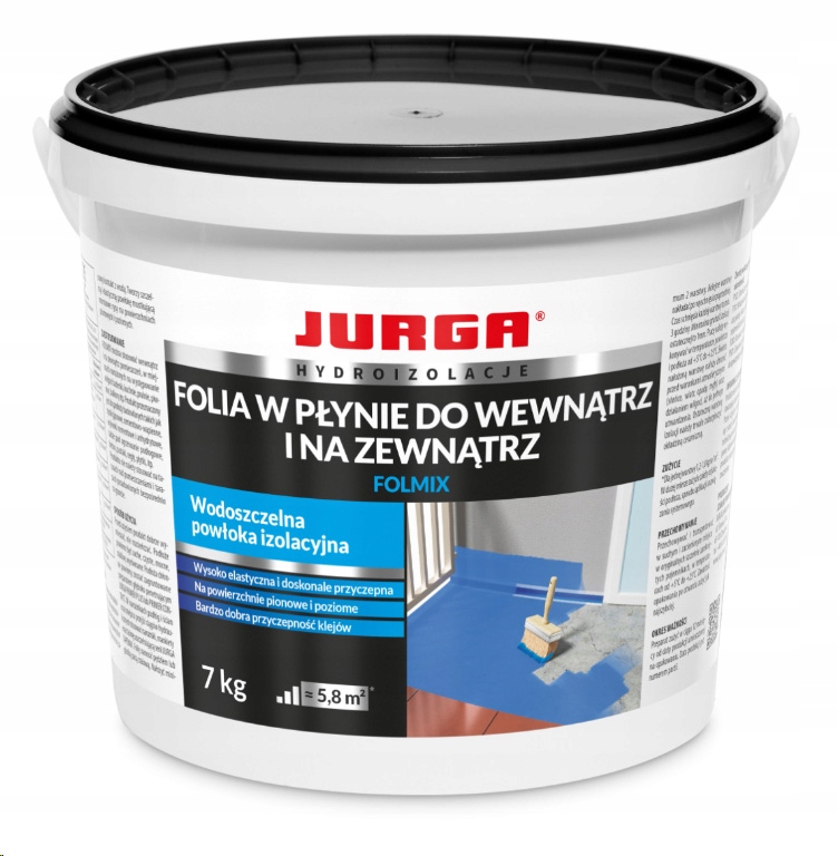 Folia w płynie Jurga Folmix 7 kg hydroizolacja do wewnątrz i zewnątrz
