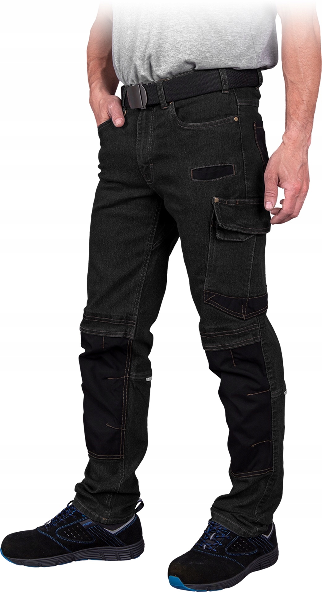 

Spodnie jeans robocze do pasa dżinsowe czarne r.56