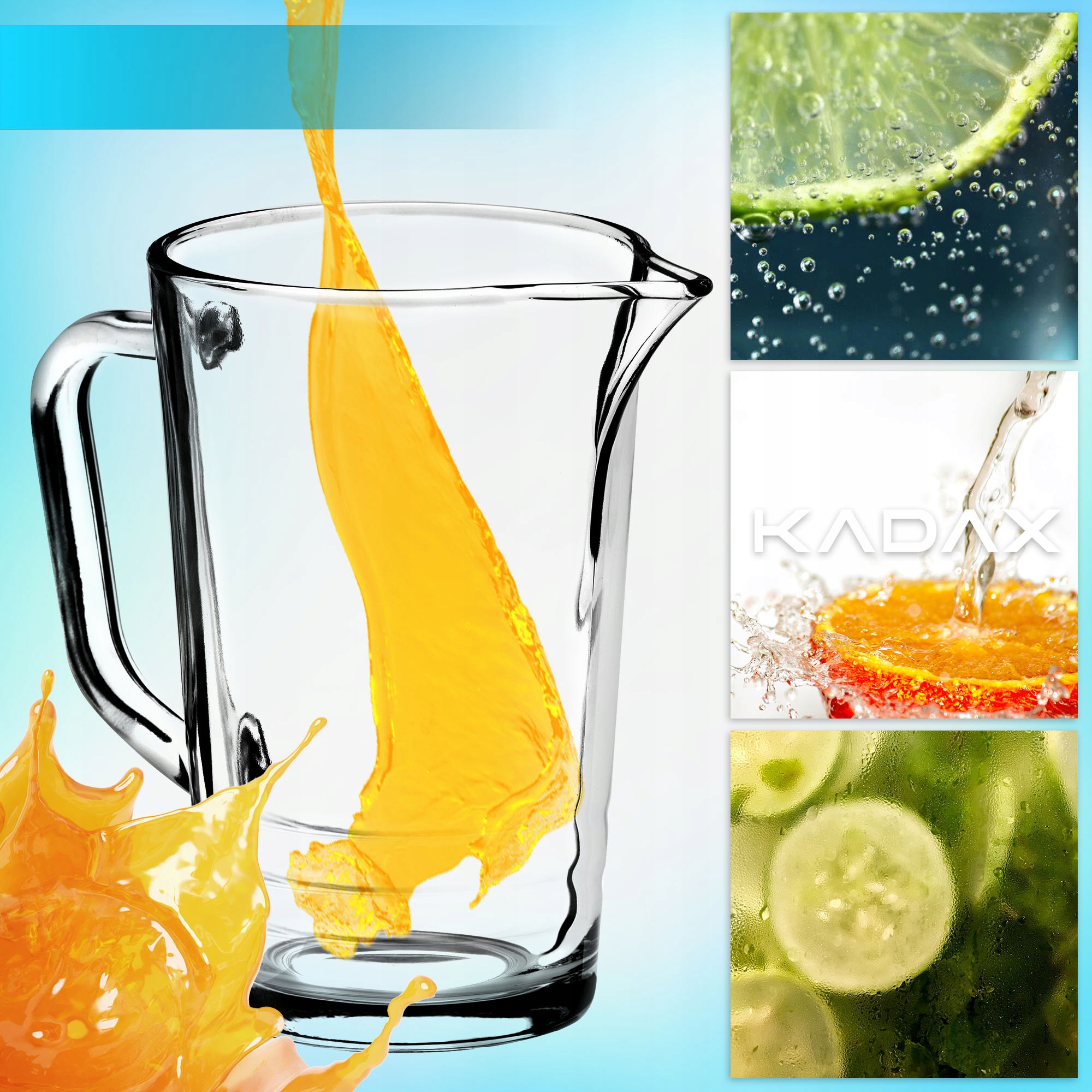 DZBANEK SZKLANY KARAFKA NA WODĘ SOK LEMONIADĘ DO NAPOJÓW WODY 1,23L Kolor przezroczysty