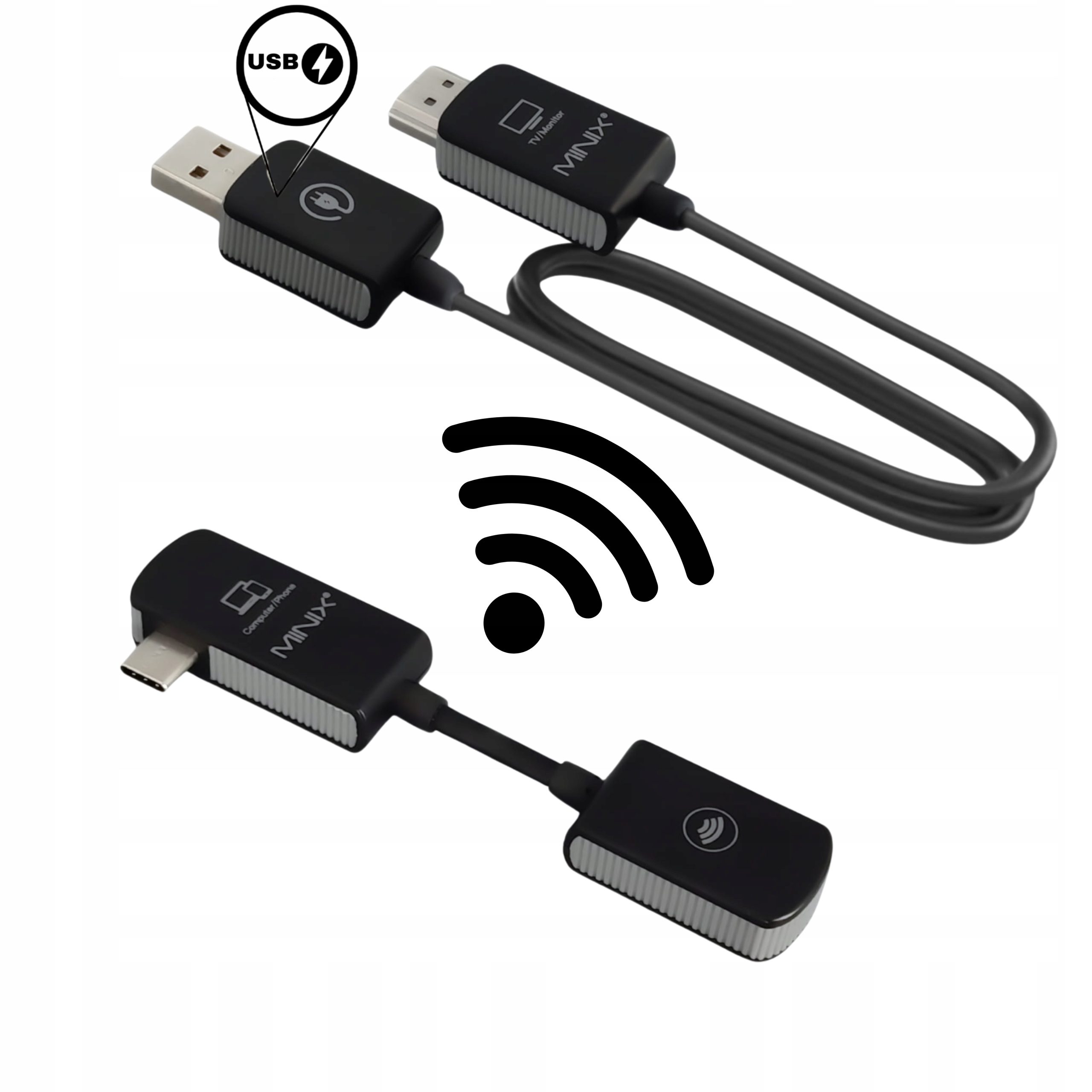 Bezdrátový vysílač obrazu, videa, Usb-c na Hdmi, Full Hd, 50 m, Minix C1